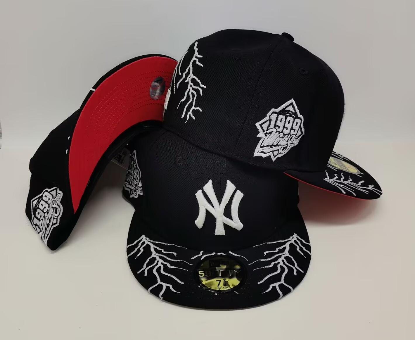NY Yankees × Lightning Storm Edition – כובע פרימיום רקמה ברקים 59FIFTY