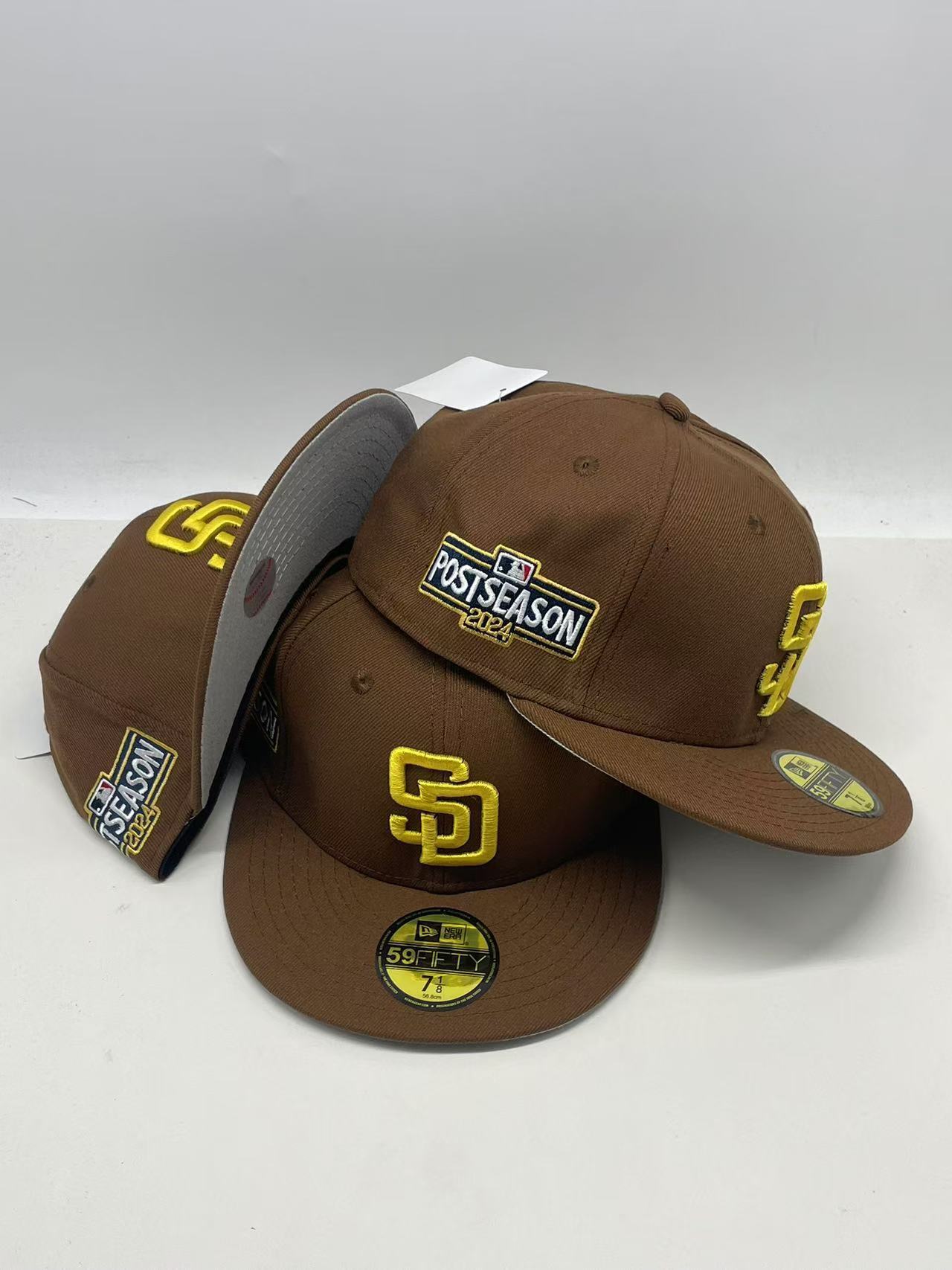 San Diego Padres × Postseason Edition – כובע פרימיום 59FIFTY חום־צהוב