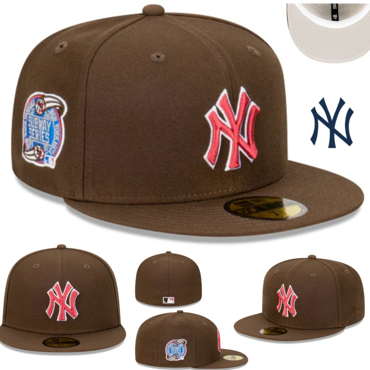 NY Yankees × Subway Series Edition – כובע פרימיום 59FIFTY חום-ורוד