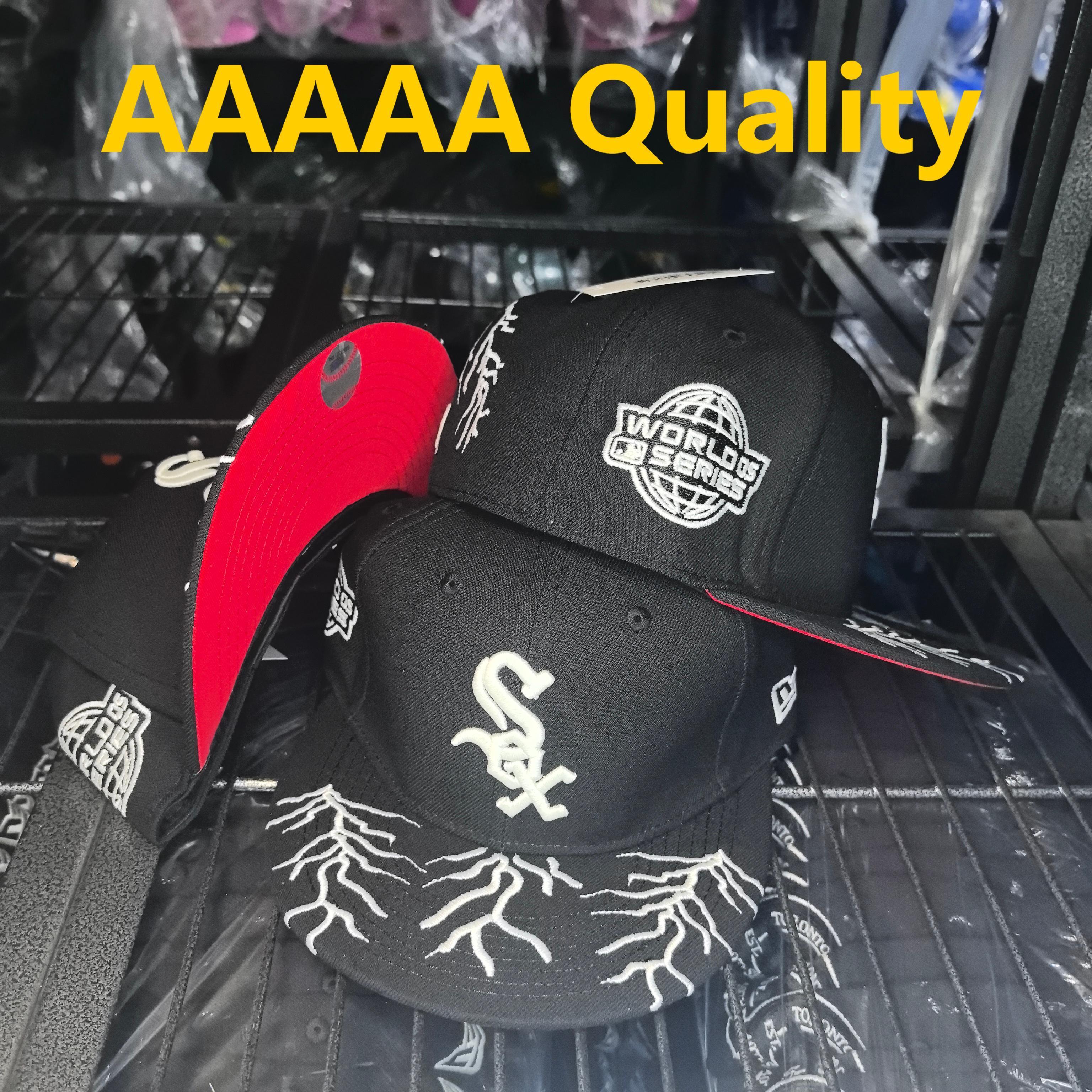 Chicago White Sox × Thunder Black – כובע פרימיום רקמה לבנה 59FIFTY