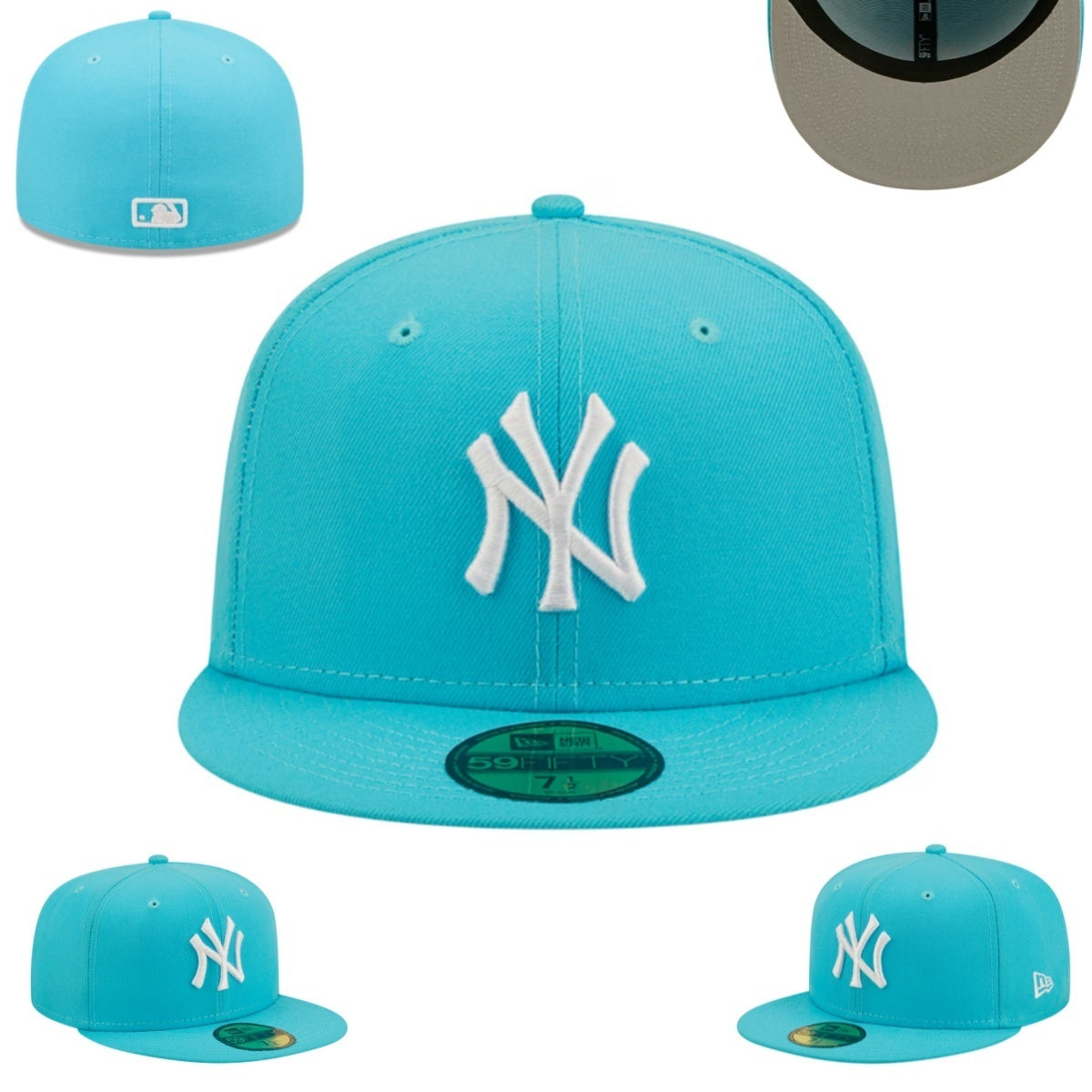 NY Yankees × Aqua Blue Edition – כובע פרימיום 59FIFTY תכלת טורקיז