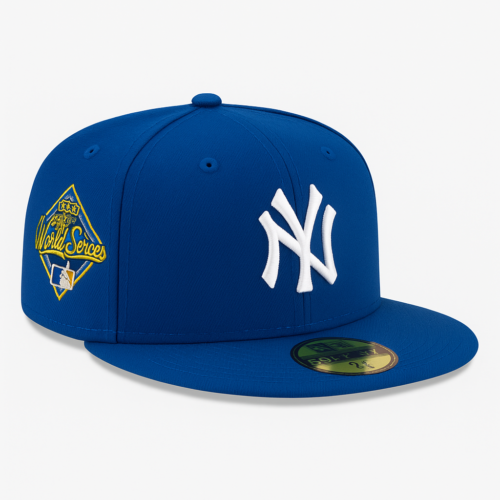 NY Yankees × Royal Blue World Series Edition – כובע פרימיום 59FIFTY כחול רויאל עם פאץ' צד