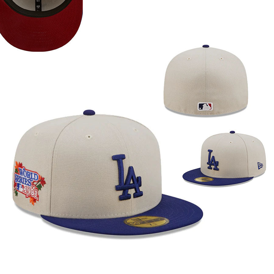 LA Dodgers × World Series 1961 Edition – כובע פרימיום 59FIFTY שמנת־כחול