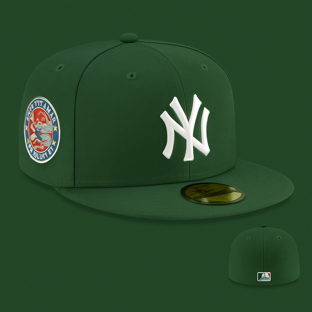 NY Yankees × Green Edition – כובע פרימיום 59FIFTY ירוק אמרלד עם פאץ' צד ייחודי