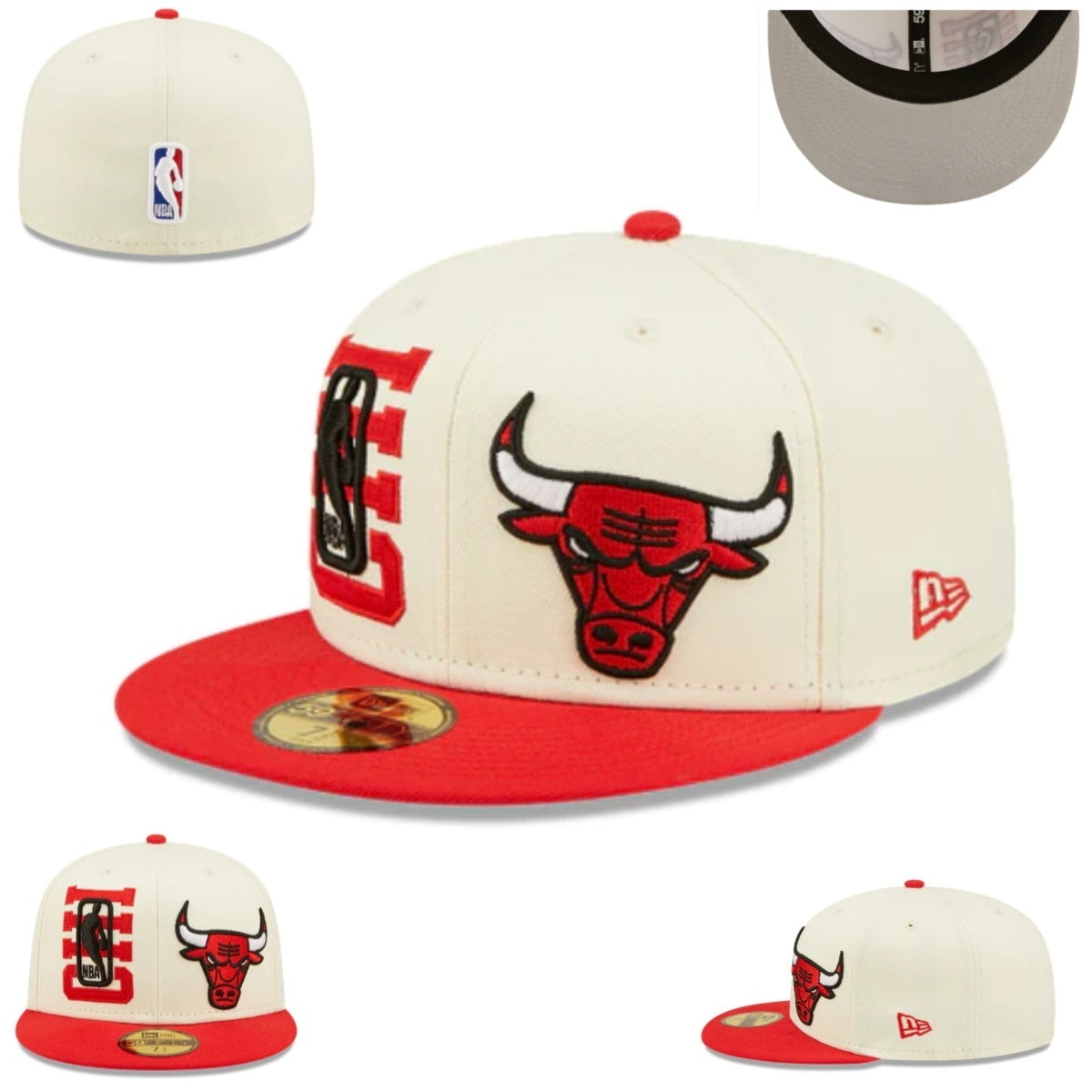 כובע Chicago Bulls אדום־שמנת New Era