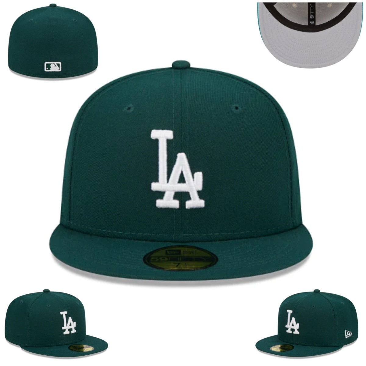 LA Dodgers × Forest Green Edition – כובע פרימיום 59FIFTY ירוק־יער