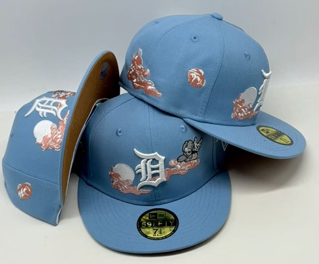 Detroit Tigers × Sky Blue Angel Clouds – כובע פרימיום רקמה מלאכים 59FIFTY
